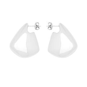 BOTTEGA VENETA Sculptural Hoop Earrings Women SILVER